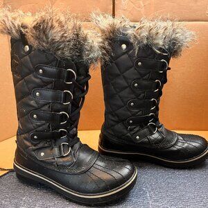 Black SOREL TOFINO™ Women's Waterproof Boots w/Faux Fur Trim WMN'S LL 1846-011